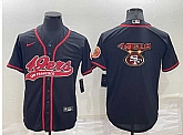 Men's San Francisco 49ers Black Team Big Logo With Patch Cool Base Stitched Baseball Jersey,baseball caps,new era cap wholesale,wholesale hats